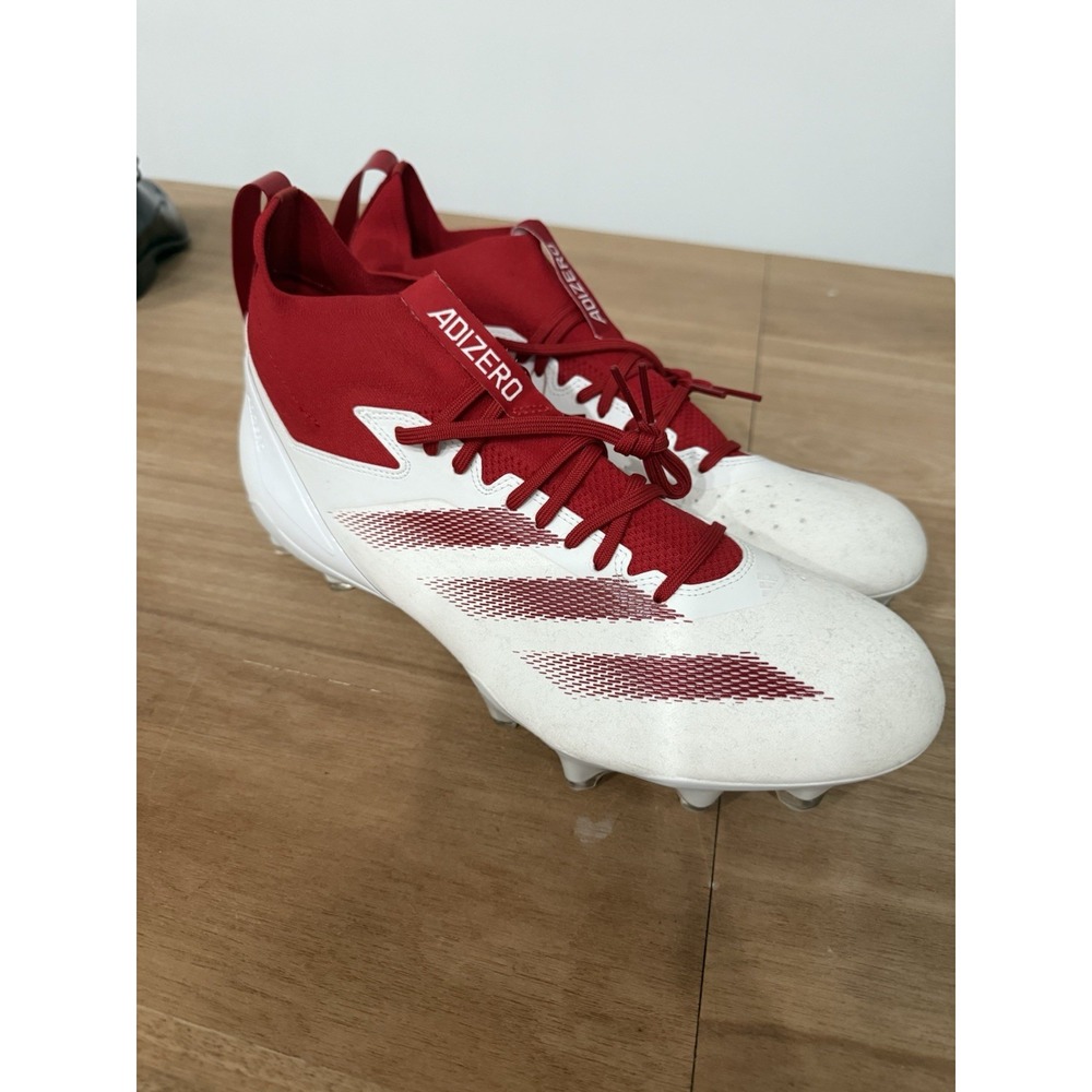 Adidas‎ Adizero Impact+ Football Cleats White Red Men's Size 15 Molded Stud New